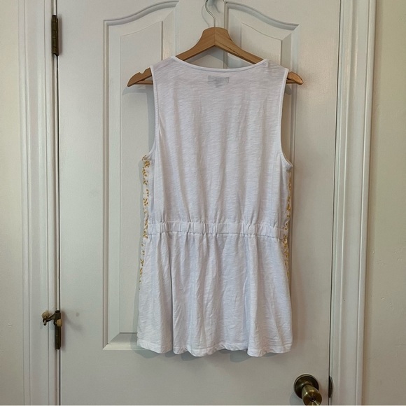Lane Bryant | Sunny Yellow & White Eyelet Tank Top Size 14/16 Summer Spring - Picture 4 of 9